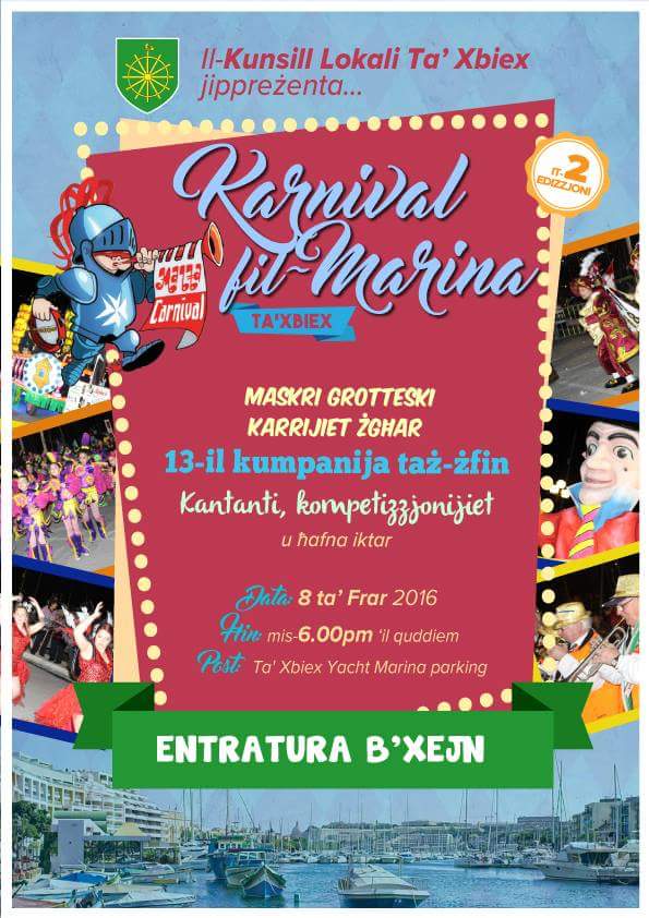 Malta Carnival 2016 Programme – Karnival ta’ Malta 2016 Programm u Rizultati
