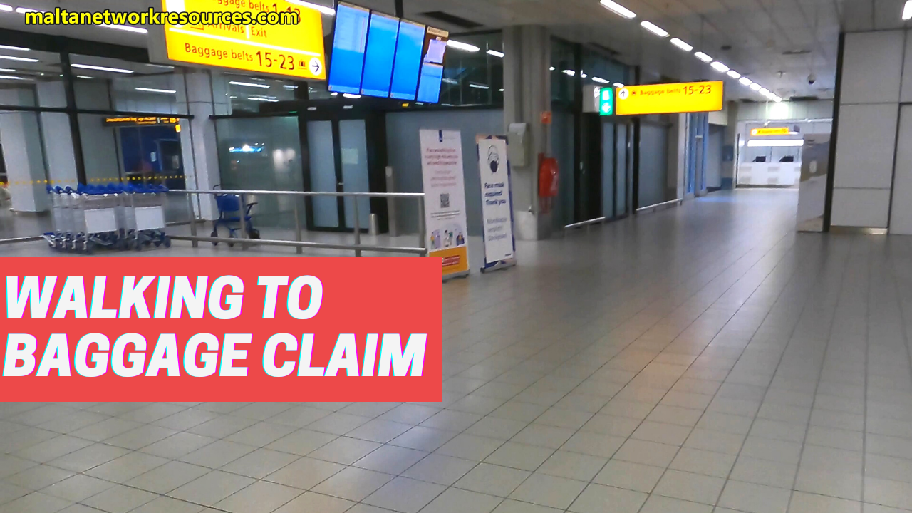 VIDEO Walking to Baggage Reclaim in Schipol Airport, Amsterdam Malta